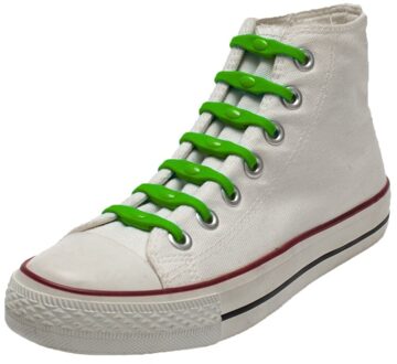 Shoeps elastische veters - 14x - groen - sneakers/sportschoenen - geen strikken nodig - One size