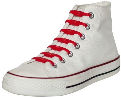 Shoeps elastische veters - 14x - rood - sneakers/sportschoenen - geen strikken nodig - One size