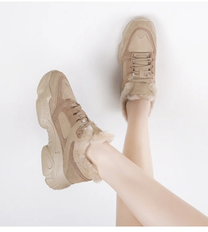 Shoes for women sneakers 2020 Winter Plus Velvet Sport Thick Sole Lady Leisure Women Chunky Sneakers 932555