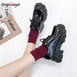 Shoes Japanese School Uniform Jk Student Shoes Girls Women Kawaii Lolita shoes Soft Sister Round Toe Platform heel Chunky Sneake
