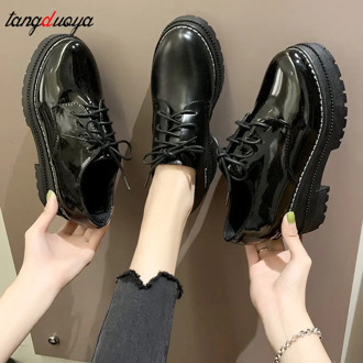 Shoes Japanese School Uniform Jk Student Shoes Girls Women Kawaii Lolita Soft Sister Round Toe Platform Patent Leather 6cm Heel