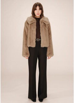 Shonno faux fur jas Beige - XS