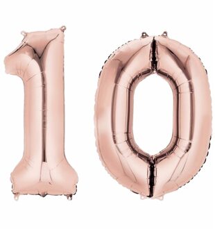 Shoppartners 10 jaar geworden cijfer ballon rose goud