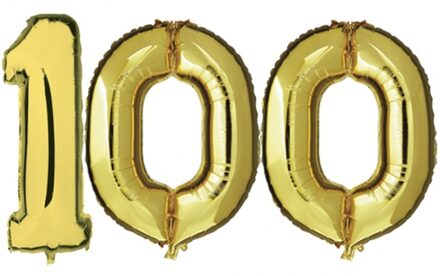 Shoppartners 100 jaar folie ballonnen goud