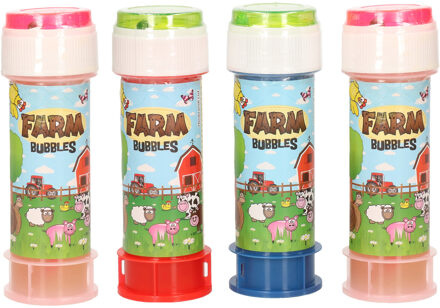Shoppartners 10x Boerderij dieren bellenblaas flesjes met bal spelletje in dop 60 ml voor kinderen
