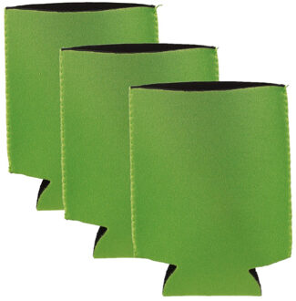 Shoppartners 12x blikjes koeler - koelhoud hoesje - bierblik hoesje - groen - Frisdrank/bier blikjes koel houden