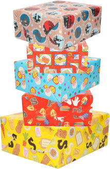 Shoppartners 12x rollen Sinterklaas inpakpapier/cadeaupapier 200 x 70 cm op rol