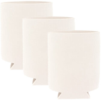 Shoppartners 15x blikjes koeler - koelhoud hoesje - bierblik hoesje - wit - Frisdrank/bier blikjes koel houden