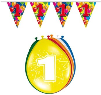 Shoppartners 2 jarige/jaar feestartikelen versiering voordeel set