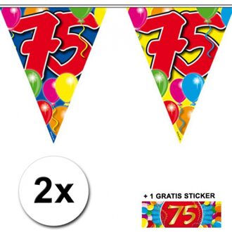 Shoppartners 2 Vlaggenlijnen 75 jaar met gratis sticker