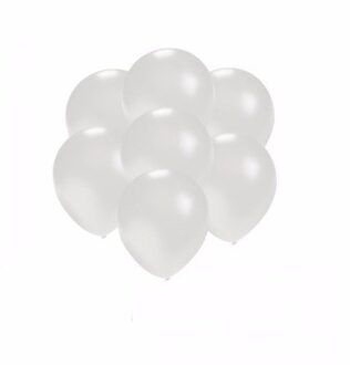 Shoppartners 200x Mini ballonnen wit metallic - Ballonnen