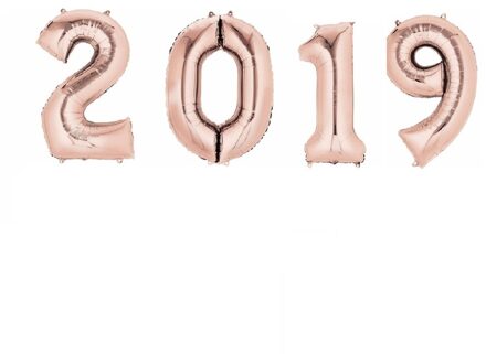 Shoppartners 2019 folie ballonnen - rose goud - 66 x 88 cm - oud en nieuw versiering