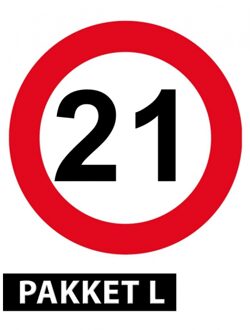 Shoppartners 21 jaar decoratie pakket groot Multi