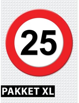 Shoppartners 25 jarige verkeerbord decoratie pakket XL Multi