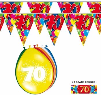 Shoppartners 2x 70 jaar vlaggenlijn + ballonnen