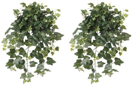 Shoppartners 2x Groene Hedera Helix/klimop kunstplant 65 cm voor buiten - Kunstplanten