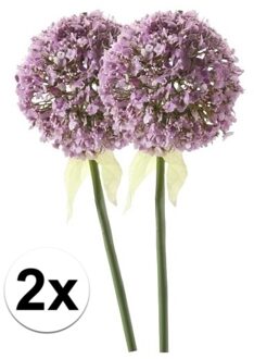 Shoppartners 2x Lila sierui kunstbloemen 70 cm - Kunstbloemen Paars