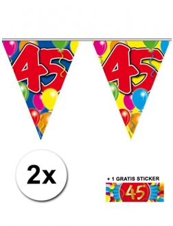 Shoppartners 2x vlaggenlijn 45 jaar met gratis sticker