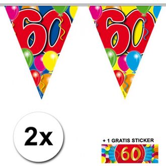 Shoppartners 2x vlaggenlijn 60 jaar met gratis sticker