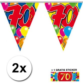 Shoppartners 2x vlaggenlijn 70 jaar met gratis sticker