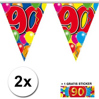Shoppartners 2x vlaggenlijn 90 jaar met gratis sticker