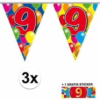 Shoppartners 3 Vlaggenlijnen 9 jaar met gratis sticker