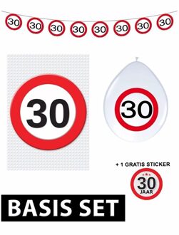 Shoppartners 30 jaar versiering pakket verkeersbord basic Multi