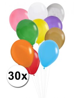 Shoppartners 30 stuks ballonnen in verschillende kleuren - Ballonnen Multikleur