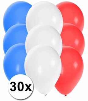 Shoppartners 30x stuks Ballonnen - in Franse kleuren - versiering - feestartikelen