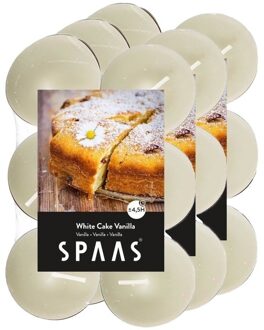 Shoppartners 36x Theelichten vanille geurkaarsen White Cake Vanilla 4,5 branduren - geurkaarsen Crème