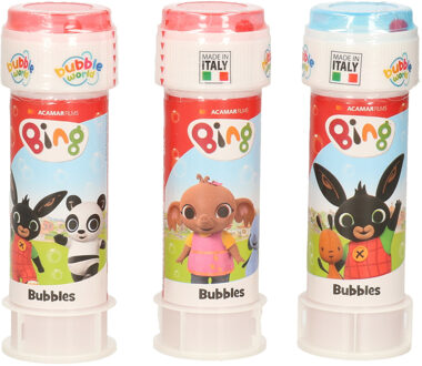 Shoppartners 3x Bing konijn bellenblaas flesjes met bal spelletje in dop 60 ml voor kinderen