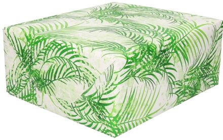 Shoppartners 3x Inpakpapier/cadeaupapier wit/groene palmbomen 200 x 70 cm