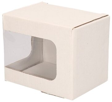 Shoppartners 3x Kartonnen opbergdoosje met venster 12 x 9 x 10 cm - verpakkingen met venster - 3 stuks