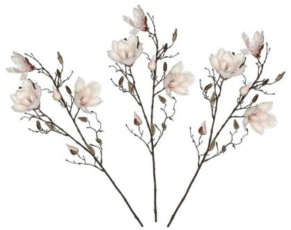 Shoppartners 3x Licht roze Magnolia/beverboom kunsttakken kunstplanten 90 cm