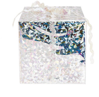Shoppartners 3x Rollen inpakfolie/cadeaufolie holofgrafisch/metallic zilver grafisch 0,7 x 2 meter
