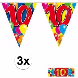 Shoppartners 3x vlaggenlijn 10 jaar met gratis sticker