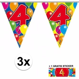 Shoppartners 3x vlaggenlijn 4 jaar met gratis sticker