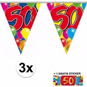 Shoppartners 3x vlaggenlijn 50 jaar met gratis sticker