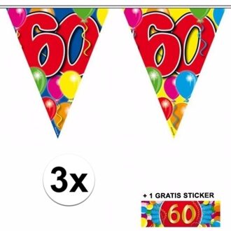 Shoppartners 3x vlaggenlijn 60 jaar met gratis sticker