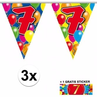 Shoppartners 3x vlaggenlijn 7 jaar met gratis sticker