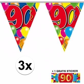 Shoppartners 3x vlaggenlijn 90 jaar met gratis sticker