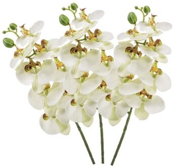 Shoppartners 3x Witte Phaleanopsis/vlinderorchidee kunstbloemen 70 cm