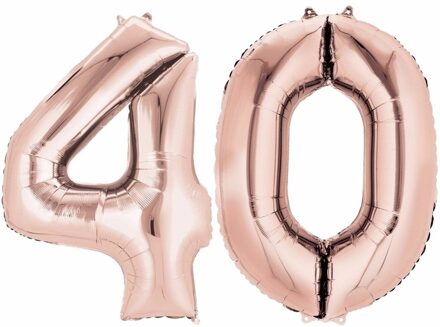 Shoppartners 40 jaar geworden cijfer ballon rose goud
