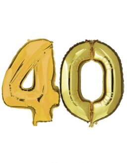 Shoppartners 40 jaar verjaardag - Folie ballon cijfers - goud - 88 cm - versiering