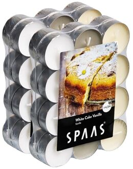 Shoppartners 48x Theelichten vanille geurkaarsen White Cake Vanilla 4,5 branduren - geurkaarsen Multikleur