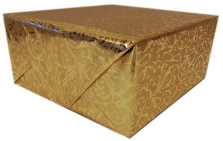 Shoppartners 4x rollen inpakpapier/cadeaupapier goud klassiek design 150 x 70 cm