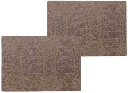 Shoppartners 4x Stuks Stevige Luxe Tafel Placemats Coko Bruin 30 X 43 Cm - Placemats