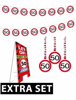 Shoppartners 50 jaar stopbord versiering set extra