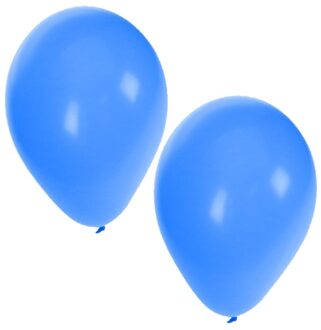 Shoppartners 50x stuks Blauwe party ballonnen - 27 cm - ballon blauw voor helium of lucht - Feestartikelen/versiering