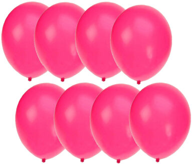 Shoppartners 50x stuks Neon roze party ballonnen 27 cm - Feestartikelen/versieringen